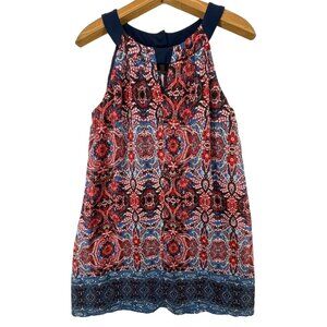 Dress Barn Halter Dress Sz 14 RedWhiteBlue 4th of July Bandana Print Party Lined